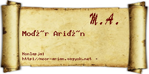 Moór Arián névjegykártya